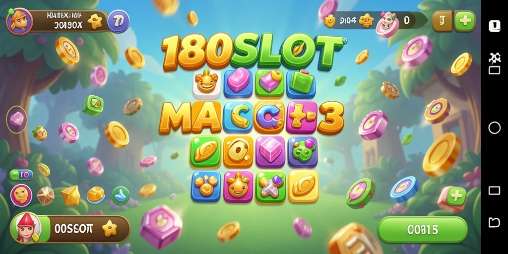 Tampilan gameplay seru di 180SLOT dengan kombinasi warna-warni.
