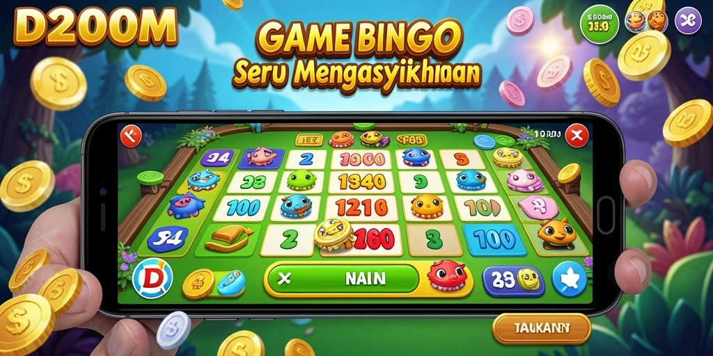 Tampilan gameplay D200M yang menarik dan interaktif saat bermain Bingo.