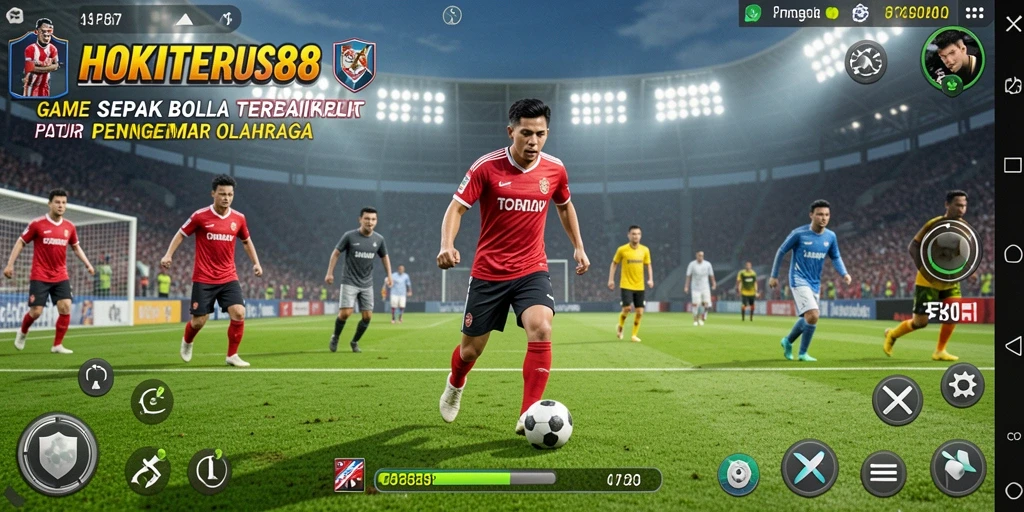 Screenshot dari gameplay HOKITERUS88 yang menampilkan aksi seru di lapangan.