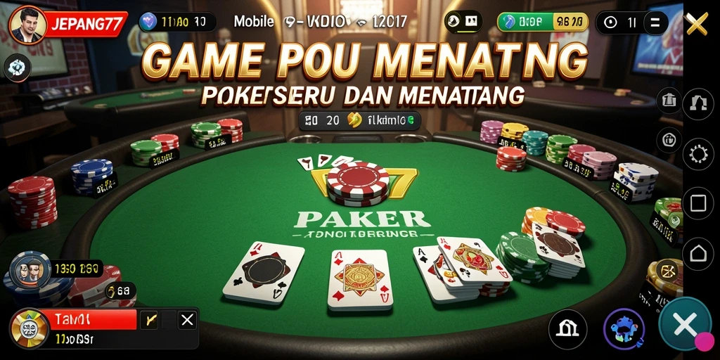 Screenshot gameplay JEPANG77 menampilkan keseruan permainan Poker.