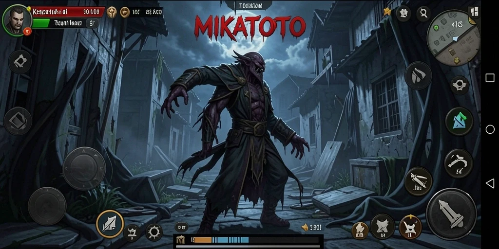 Tampilan gameplay MIKATOTO yang menegangkan dan mencekam.