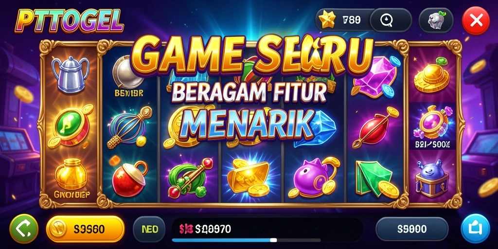 Screenshot gameplay PTTOGEL menampilkan tampilan slot yang menarik dan penuh warna.
