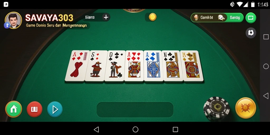 Tampilan utama dari gameplay Domino yang seru dan menarik.