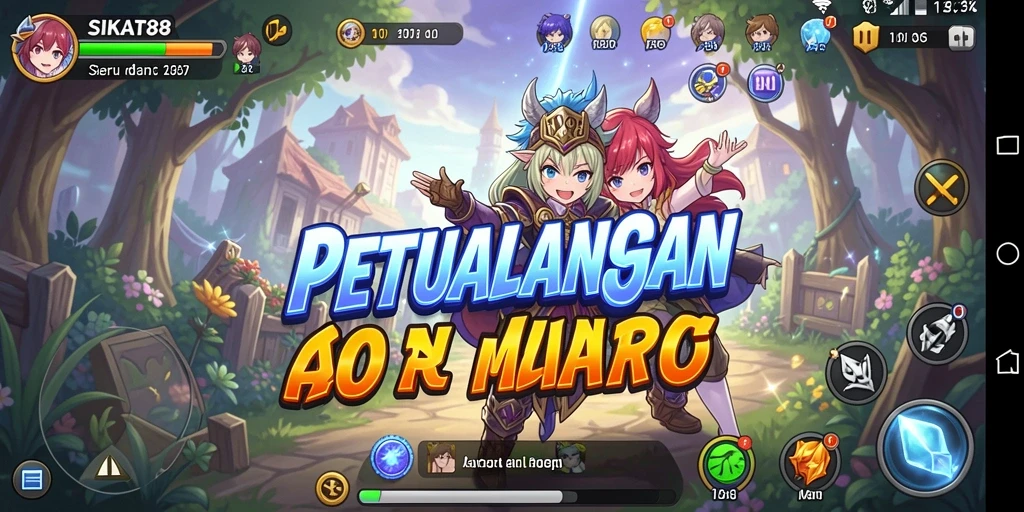 Tampilan gameplay SIKAT88 dengan karakter anime yang beraksi.